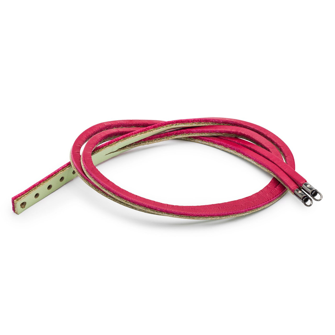 Bőrkarkötő cseresznye/zsályazöld