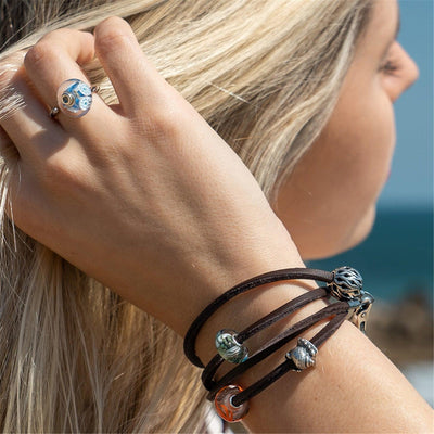Bőr Karkötő Barna/Ezüst - Trollbeads Ékszerek Magyarország