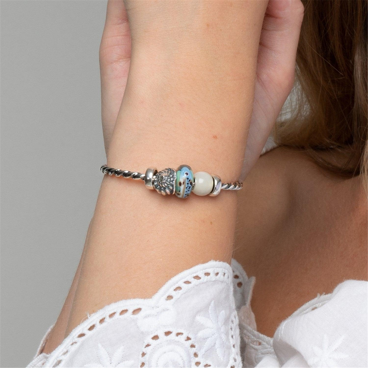 Kerek Fehér Holdkő Bead - Trollbeads Ékszerek Magyarország
